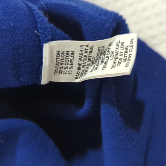 Saks Fifth Avenue 100% Cotton Blue Cardigan - Picture 3 of 5